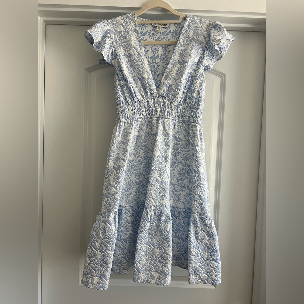 Floral Blue and White Dress